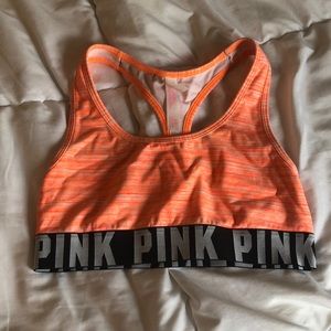 orange PINK sports bra